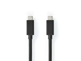 NEDIS USB kábel USB3.2 Gen 2x2 USB Type-C apa USB Type-C apa 20Gbps 100 W Nikkelezett 1.00m Kerek PVC Fekete Mu