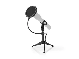 NEDIS Mikrofontartó Asztali Állvány Állítható Magasság Popfilter 2 Tartó Mellékelve Fekete (MPST01BK)