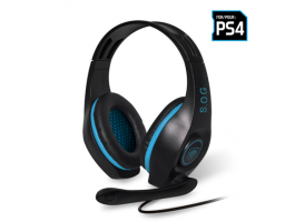 Spirit of Gamer Fejhallgató - PRO-SH5 (PS4 mikrofon 3.5mm jack hangeroszab. nagy-párnás 1m kábel fekete-kék)