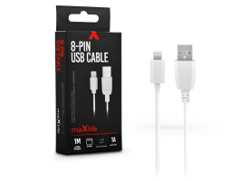 Maxlife USB - Lightning adat- és töltőkábel 1 m-es vezetékkel - Maxlife 8-PIN  USB Cable - 5V/1A - fehér