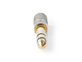 NEDIS Sztereó audio adapter 6.35mm apa 3.5mm Aljzat Aranyozott Egyenes Alumínium Arany / Fém 1 db Ablakos Fedo Dobo