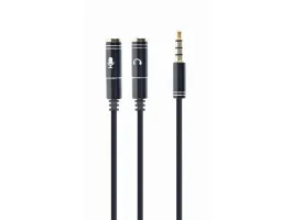 Gembird Jack stereo 3,5mm - 2db Jack 3,5mm M/F adapter 0.1m fekete