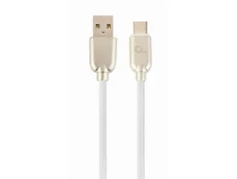 Gembird Premium rubber Type-C USB charging and data cable 1m white