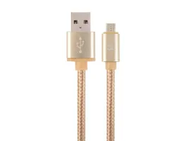 Gembird USB2.0 A - USB2.0 micro B M/M adatkábel 1.8m arany szövet birítás
