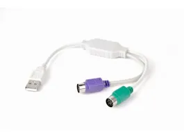 Gembird USB A - 2db PS/2 M/F adapter 0.3m fehér