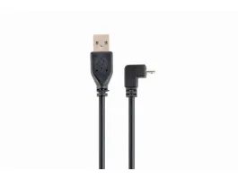 Gembird USB A - USB micro B M/M adatkábel 1.8m egyenes/90 le fekete