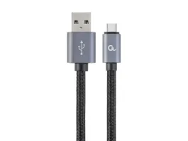 Gembird USB C - USB2.0 A M/M adatkábel 1.8m fekete szövet borítás