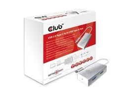 Club3D SenseVision USB3.0 Type C - 4xUSB3.0 A Hub Silver