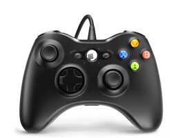 PRC vezetékes Xbox 360/PC fekete kontroller
