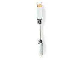 NEDIS USB adapter USB2.0 USB Type-C apa 3.5mm Aljzat 0.10m Kerek Aranyozott PVC Fehér Doboz (CCBW65950WT01)