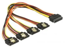 Delock 15 pin-es SATA kábel  15 pin-es SATA tápcsatlakozó kimeneti 4 x egyenes 30 cm (60157)