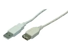 LogiLink USB 2.0 kábel, USB-A/M - USB-A/F, szürke, 2 m (CU0010)