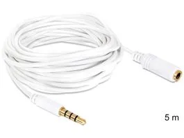 Delock audio sztereo Jack 3.5 mm apa / anya IPho 4 pin kábel, 5 m (84484)