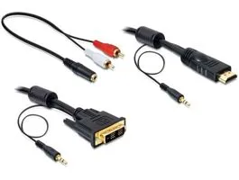 Delock DVI - HDMI kábel hanggal, apa - apa 2m (84455)