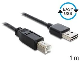 Delock EASY-USB 2.0 -A apa  USB 2.0-B apa kábel, 1 m (83358)