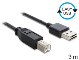 Delock EASY-USB 2.0 -A apa  USB 2.0-B apa kábel, 3 m (83360)