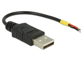 Delock Kábel USB 2.0 A-típusú csatlakozódugóval  2 db nyitott vezetékkel, 10 cm Raspberry Pi (85250)