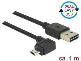 Delock Kábel, EASY-USB 2.0-s A-típusú csatlakozódugó  EASY-USB 2.0-s Micro-B típusú csatlakozódugó, (83846)