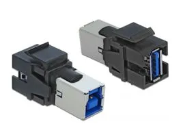 Delock Keystone modul, USB 3.0 A-csatlakozóhüvely  USB 3.0 B-csatlakozóhüvely, fekete (86395)