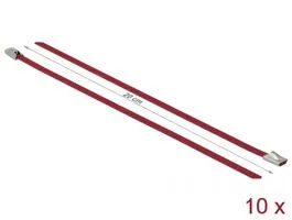 Delock Rozsdamentes Acél Kábelkötegek Hossza 200 x Szélesség 4,6 mm piros 10 db. (18777)