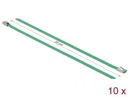 Delock Rozsdamentes Acél Kábelkötegek Hossza 200 x Szélesség 4,6 mm zöld 10 db. (18801)