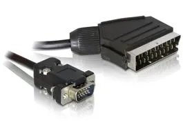 Delock SCART kimenet   VGA bemenet, video kábel (2 m) (65028)
