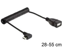 Delock USB mikro-B apa forgatott  USB 2.0-A anya OTG csavaros kábel (83354)