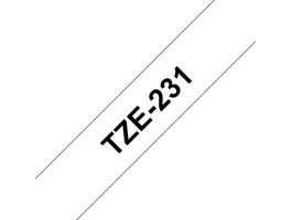 Brother TZE-231 laminált P-touch szalag (12mm)  Black on White - 8m
