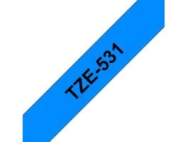 Brother TZE-531 laminált P-touch szalag (12mm) Black on Blue - 8m
