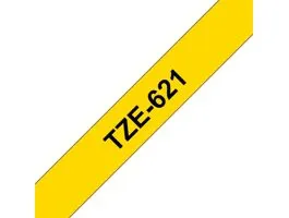 Brother TZE-621 laminált P-touch szalag (9mm) Black on Yellow - 8m