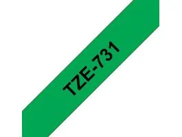 Brother TZE-731 laminált P-touch szalag (12mm) Black on Green - 8m