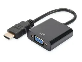 Digitus DA-70461 HDMI to VGA converter adapter Typ A - VGA (D-Sub) connector 3,5mm audio jack Black