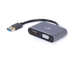 Gembird A-USB3-HDMIVGA-01 USB to HDMI + VGA Display Adapter Space Grey