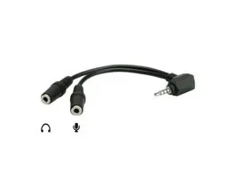 Roline 3.5mm Stereo male to 2x3.5 mm Stereo Female Black