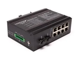 LinkEasy ipari PoE switch 2xGbE SFP+8x10/100/1000BaseTX 802.3at