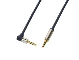 Logilink audió kábel 3.5 mm Sztereó M/M 90&quot; elfordított, 3 m, kék (CA11300)