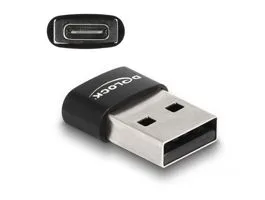 Delock USB 2.0 adapter A-típusú USB apa - USB Type-C  anya fekete (60002)