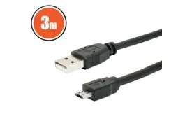 DELIGHT USB kábel 2.0 A dugó - B dugó (micro) 3 m