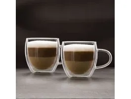 VOGUNDARTHS Duplafalú cappuccino üveg csésze - 250 ml - 2 db / doboz