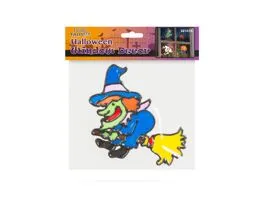 EGYEB Halloween-i ablakdekor - színes boszorkány