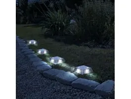 GARDENOFEDEN LED-es leszúrható / fali szolár lámpa - négyzet alakú, fém - hidegfehér - 10 x 10 x 2,5 (+11) cm