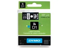 Dymo D1 12mmx7m fehér/fekete feliratozógép szalag