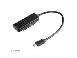 ADA Akasa USB3.1 Type-C kábel 2,5&quot; SATA SSD ÉS HDD adapter - 20cm - AK-AU3-06BK