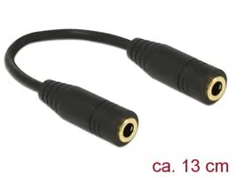 Delock Adapter Audio sztereó jack 3,5 mm-es, 4 pólusú anya  anya 13 cm (65896)
