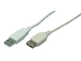 LogiLink USB 2.0 kábel, USB-A/M - USB-A/F, szürke, 3 m (CU0011)
