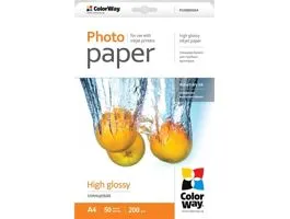 COLORWAY Fotópapír, magasfényű (high glossy), 200 g/m2, A4, 50 lap
