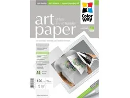 COLORWAY Fotópapír, pólóra vasalható (ART T-shirt transfer, white), 120 g/m2, A4, 5 lap