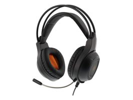 DELTACO GAMING Fejhallgató mikrofonnal GAM-069, Stereo headset, 2 x 3.5 mm connectors, 40 mm drivers, orange LED, black