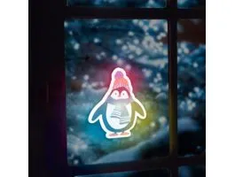 FAMILY Karácsonyi RGB LED dekor - öntapadós - pingvin