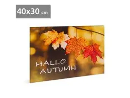 FAMILY LED-es fali hangulatkép - &quot;Hello ősz&quot; -  2 x AA, 40 x 30 cm